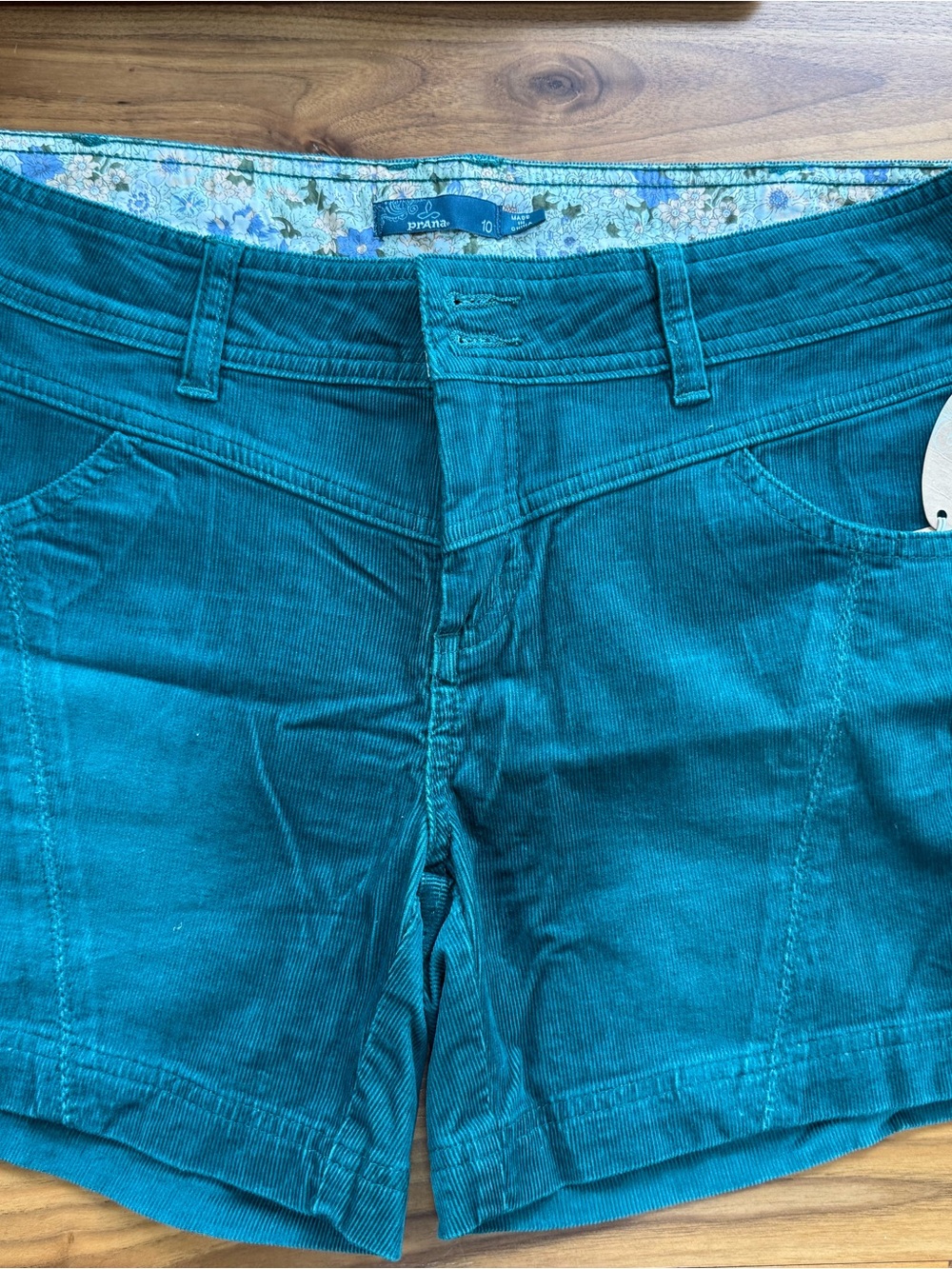 PrAna Teal Corduroy Shorts - Picture 1 of 6